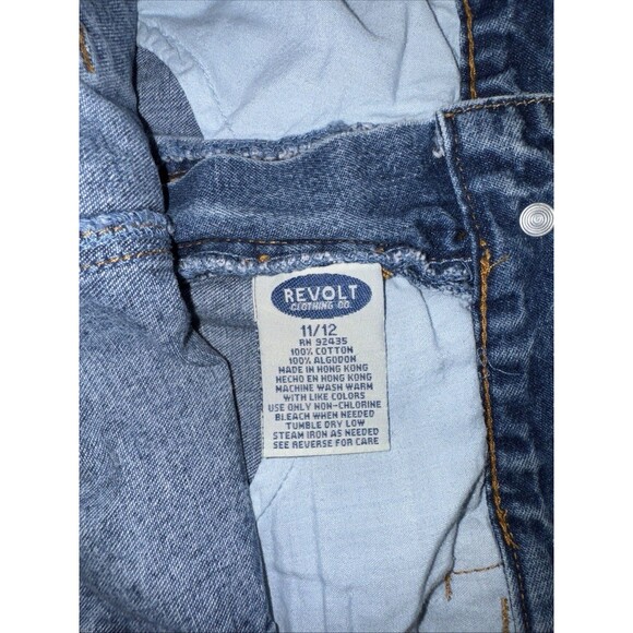 Y2K Shabby Chic REVOLT Clothing Co.Denim Maxi Skirt 11/12 Cargo Pockets BAGGY - Picture 5 of 5